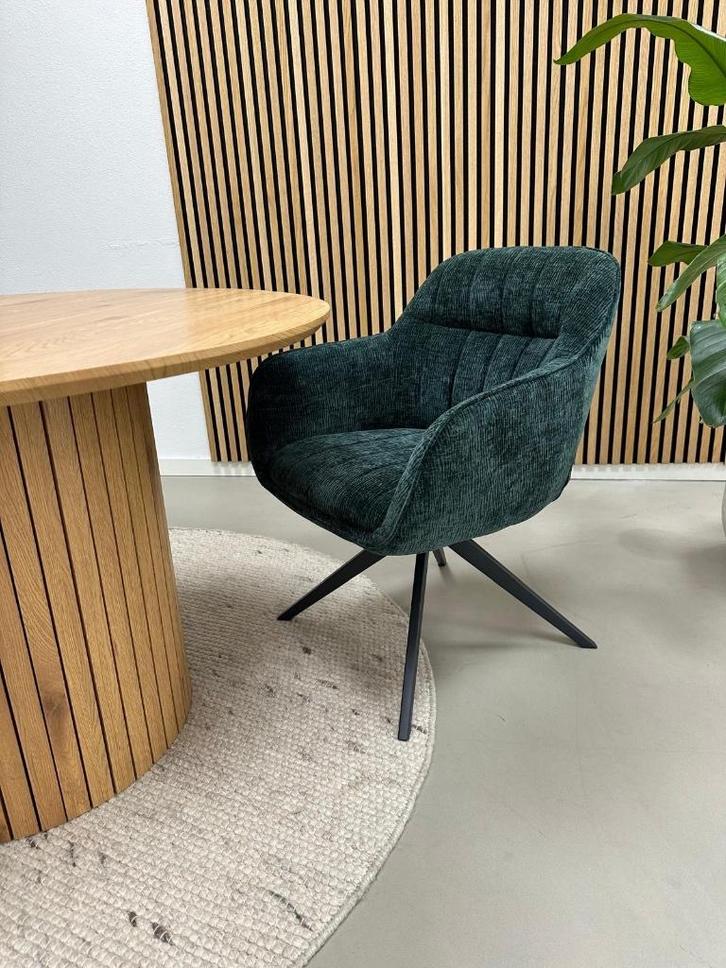 Kick Stan Draaistoel Groen - Set van 6 - Nieuw in doos, Huis en Inrichting, Stoelen, Nieuw, Vijf, Zes of meer stoelen, Stof, Overige kleuren