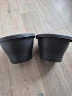 2 Elho regenpijp plantenbakken grijs, Kunststof, Rond, Ophalen of Verzenden, Zo goed als nieuw