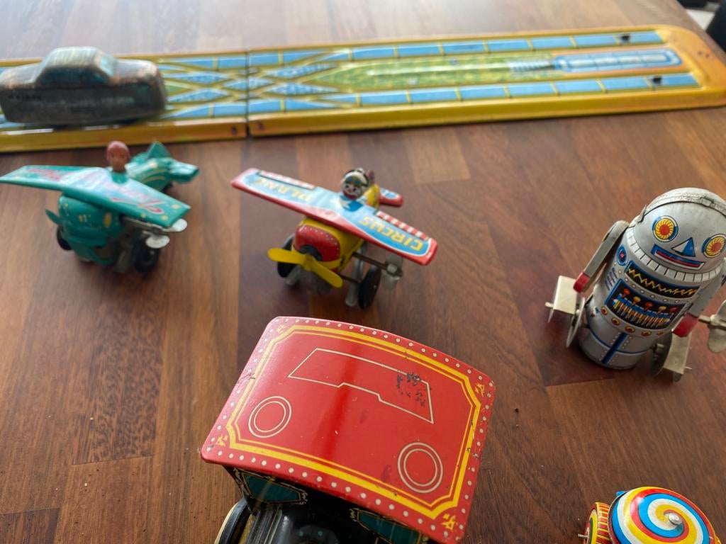 Partij vintage oud Blikken speelgoed, Verzamelen, Blikken, Ophalen, Gebruikt, Overige