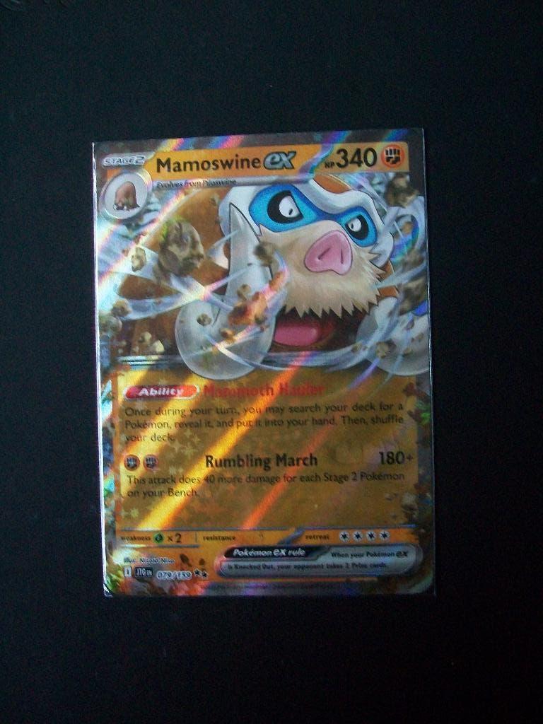 1343. Nieuwe Pokemon Kaart MAMOSWINE EX HP 340 (079/159), Verzenden, Nieuw, Losse kaart, Foil