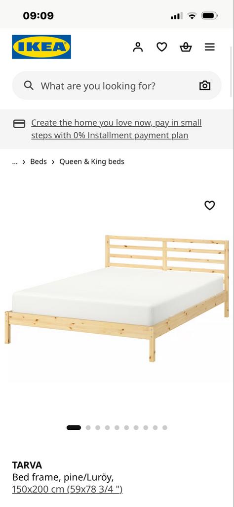 IKEA TARVA Bedframe, grenen/Luröy, 150x200 cm, Gebruikt, Overige kleuren, Tweepersoons, Ophalen of Verzenden