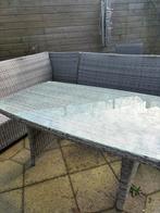 Leuke lounge set, zonder kussens, Ophalen of Verzenden, Gebruikt, Rechthoekig, Kunststof