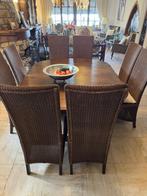 Lloyd Loom 8x STOEL - EETKAMERSTOEL bruin caramel, Ophalen, Zo goed als nieuw, Vijf, Zes of meer stoelen, Info@houseofcoco.nl