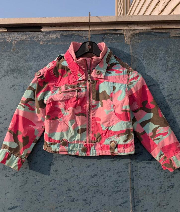 Blue Queen zomerjack camouflage roze/blauw mt. 92, Kinderen en Baby's, Kinderkleding | Maat 92, Gebruikt, Meisje, Jas, Ophalen of Verzenden