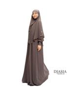 Set abaya met khimar, khimaar, jilbab, jalaba, hijab, sjaal, Ophalen of Verzenden, Nieuw, Zwart, Onder de knie