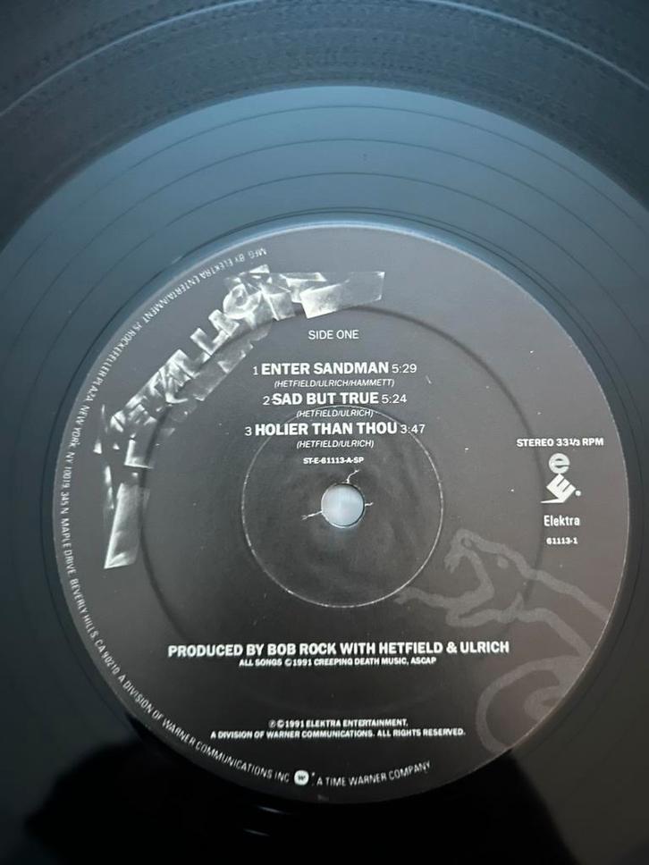 Metallica, Black album, Elektra first press, prima staat, Cd's en Dvd's, Vinyl | Hardrock en Metal, Gebruikt, Ophalen