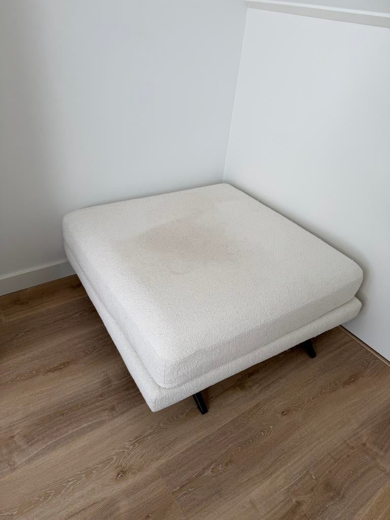 Grote poef met metalen onderstel, 1x1m, wasbare hoes, Ophalen, Gebruikt, Vierkant, 100 tot 125 cm