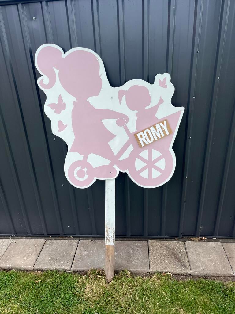 Geboortebord meisje, Ophalen, Gebruikt, Geboortebord