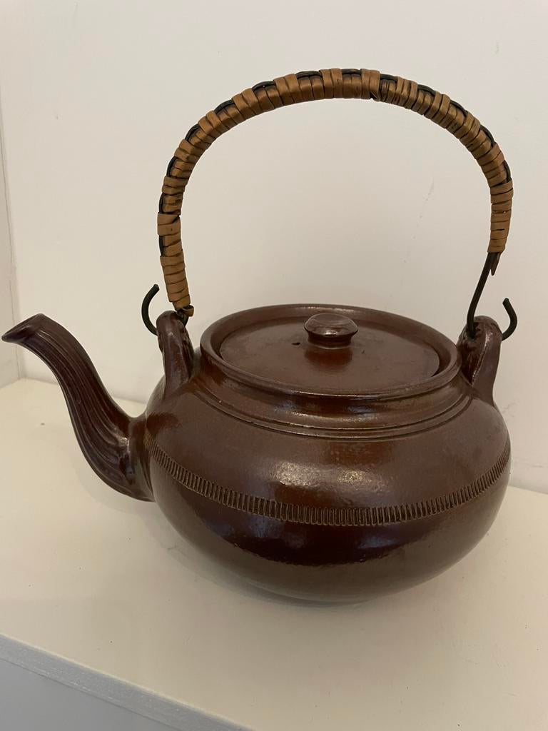 Antieke geglazuurde aardewerken theepot | Duits | 1880-1920, Antiek en Kunst, Ophalen of Verzenden