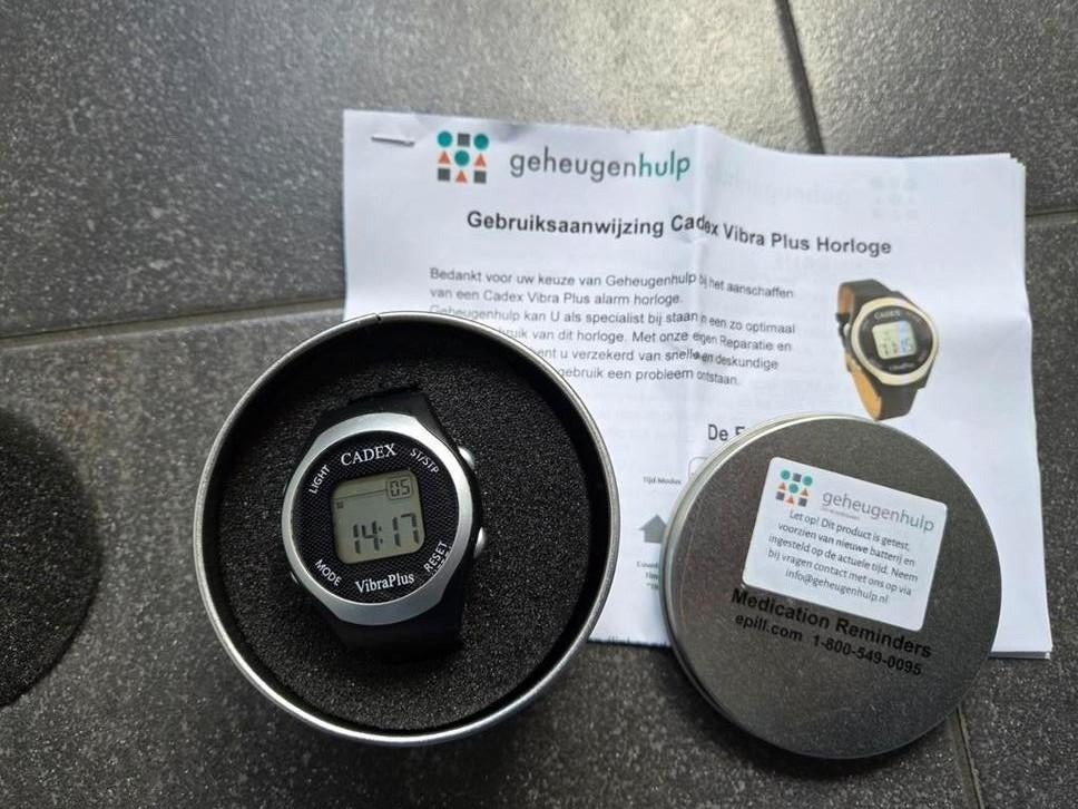 Cadex Vibra Plus horloge met 8 alarmen, Ophalen of Verzenden