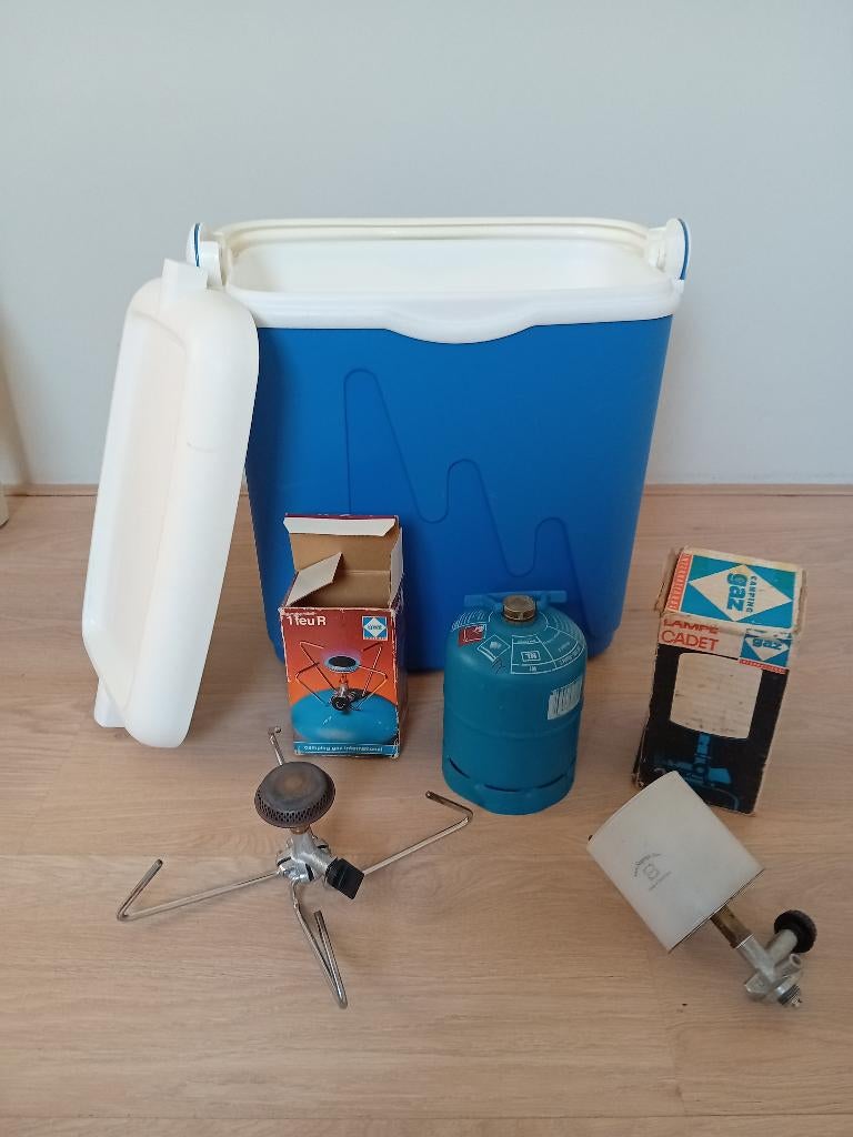 Campinggaz fles + Opschroef lamp, Ophalen, Gebruikt