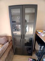 IKEA Brimnes Vitrinekast - Zwart met Glazen Planken, Huis en Inrichting, Kasten | Vitrinekasten, Ophalen, 50 tot 100 cm, Zo goed als nieuw