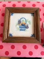 Tichelaar aardewerk tegel makkum mandje fruit mand blauw, Ophalen of Verzenden