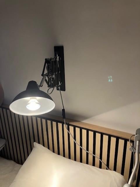 Industriële zwarte schaarlamp uitschuifbaar en verstelbaar, Huis en Inrichting, Lampen | Wandlampen, Ophalen, Zo goed als nieuw