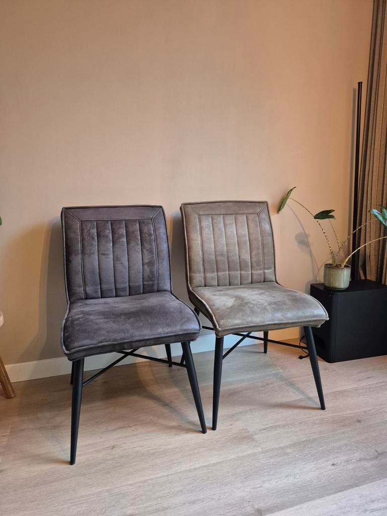 6x eetkamerstoel Novan - Leenbakker, Huis en Inrichting, Stoelen, Zo goed als nieuw, Vijf, Zes of meer stoelen, Stof, Overige kleuren