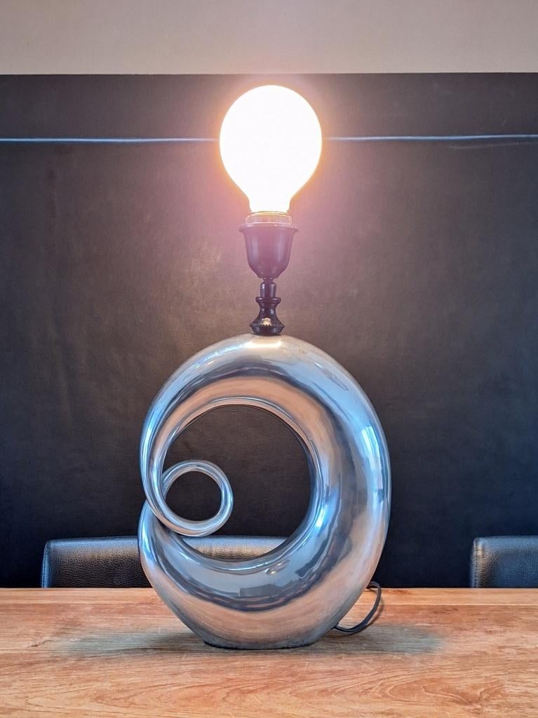 Colmore design tafellamp aluminium lampvoet richtbare lamp, Modern design, Gebruikt, Ophalen of Verzenden, Glas