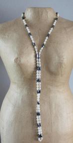 magnetsche ketting grijs witte kralen, Ophalen of Verzenden, Gebruikt, Grijs, Zilver