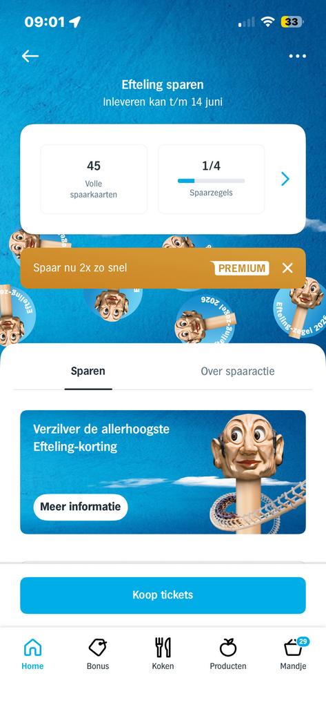 45 volle AH Efteling spaarzegels, Verzamelen, Supermarktacties, Albert Heijn, Ophalen