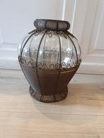 Mooie grote vaas glas en koper, Huis en Inrichting, Woonaccessoires | Vazen, Ophalen, Overige kleuren, Onbekend, Glas