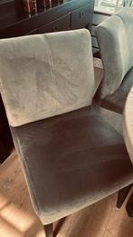 6x eetkamerstoelen licht grijs/taupe velvet, Huis en Inrichting, Stoelen, Ophalen, Zo goed als nieuw, Grijs, Vijf, Zes of meer stoelen