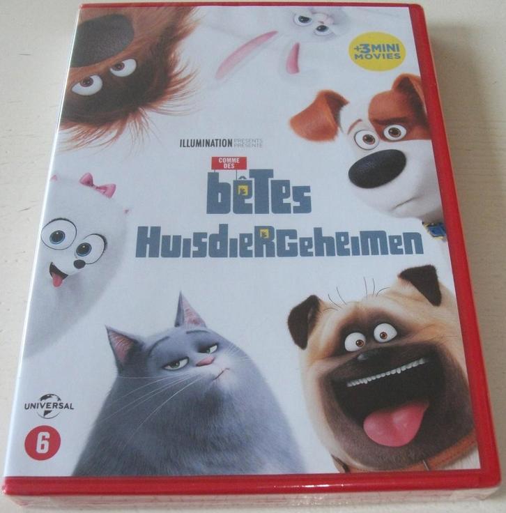 Dvd *** HUISDIERGEHEIMEN *** + 3 Mini Movies *NIEUW*, Cd's en Dvd's, Dvd's | Tekenfilms en Animatie, Nieuw in verpakking, Amerikaans
