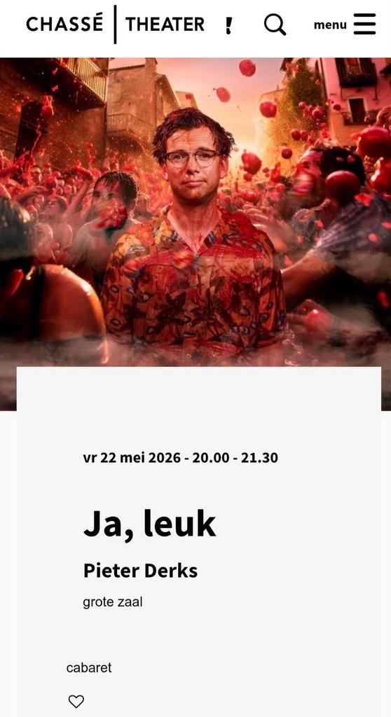 Pieter Derks, 22 mei, Breda, 1 kaartje, Tickets en Kaartjes, Theater | Cabaret en Komedie, Eén persoon, Mei