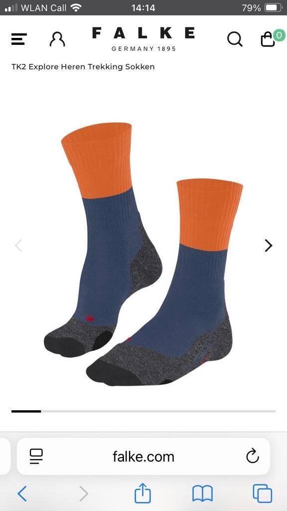 2paar Falke TK2 Explore trekking sokken NIEUW. Mt 42-43 hike, Ophalen of Verzenden, Nieuw, Maat 39 t/m 42, Zwart