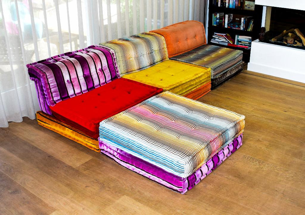 Roche Bobois Mah Jong sofa 11-delige couture compositie, Huis en Inrichting, Banken | Sofa's en Chaises Longues, Stof, Ophalen of Verzenden