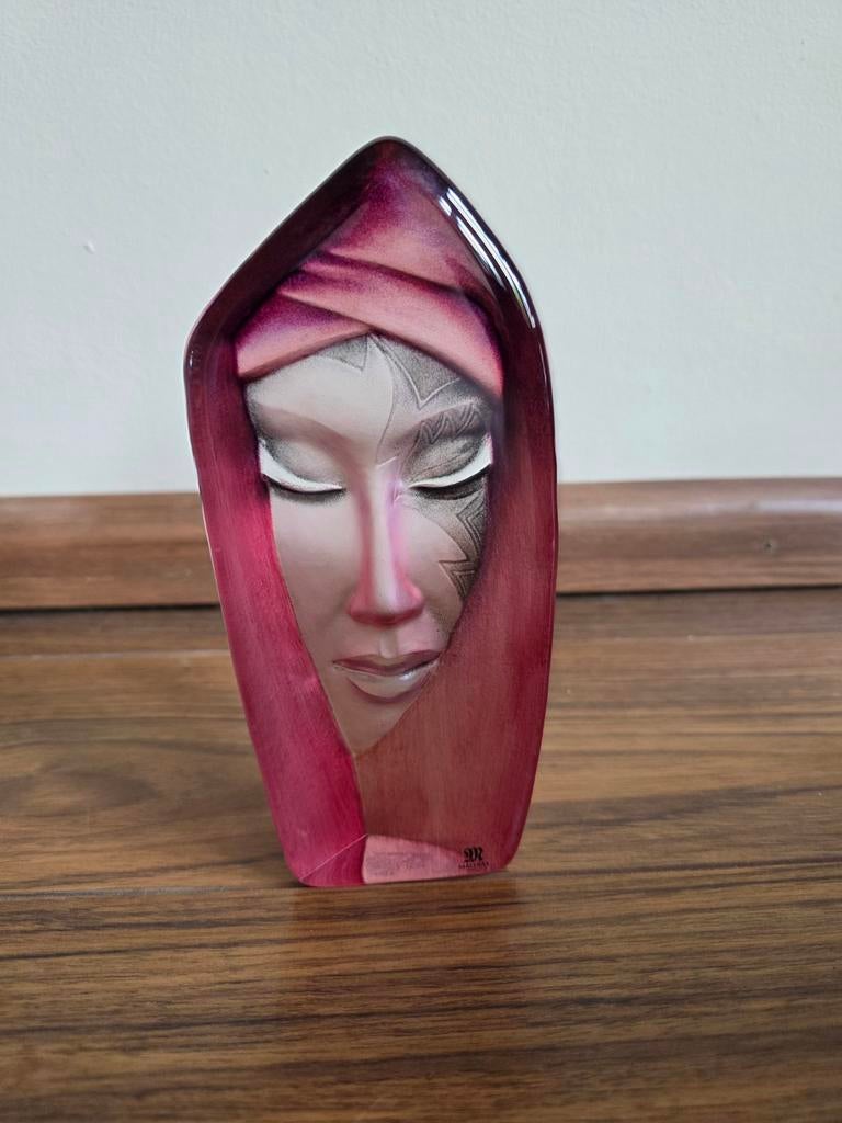 Maleras Kristal Gezicht Sculptuur uit Zweden - Nieuw in Doos, Antiek en Kunst, Ophalen of Verzenden