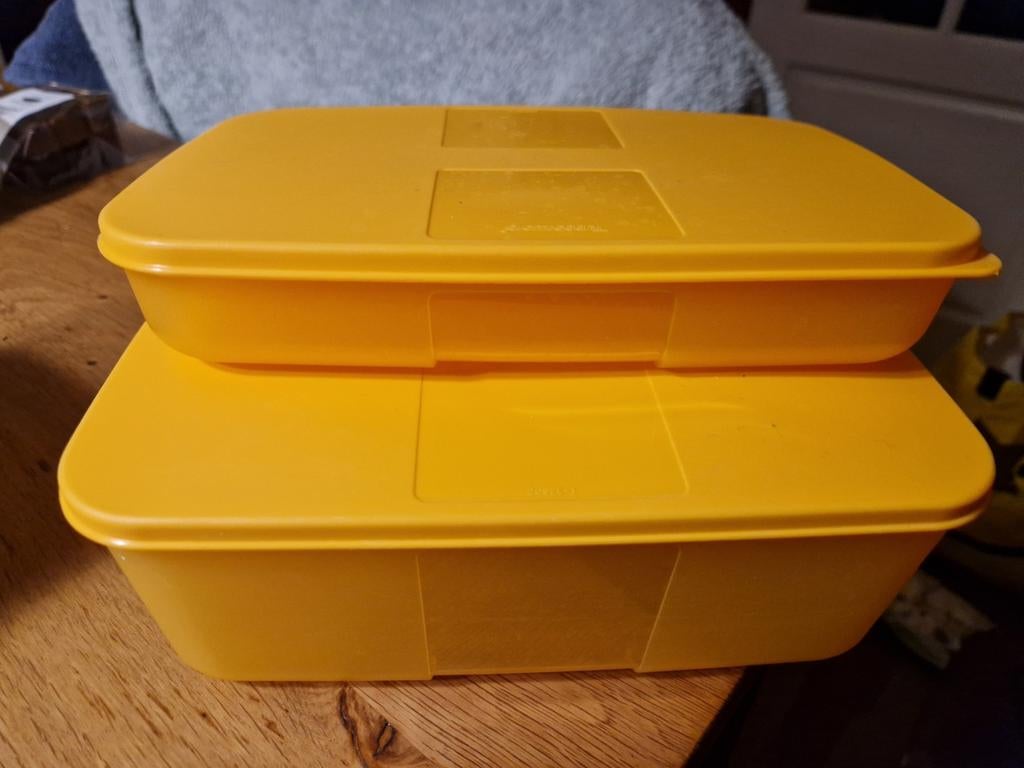 Tupperware bewaardozen oranje - 650 ml en 1,5 liter, Huis en Inrichting, Keuken | Tupperware, Ophalen of Verzenden