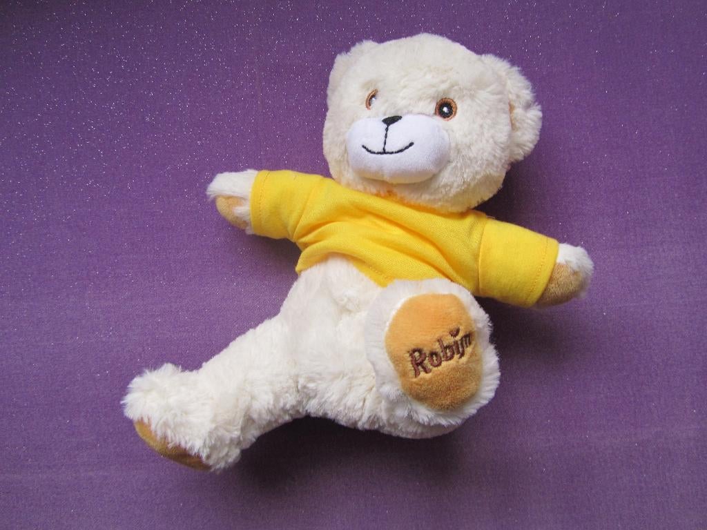 ROBIJN Knuffel BEER ROBIJNTJE MET GEBORDUURDE OGEN **Nieuw**, Overige karakters, Beer, Nieuw, Ophalen of Verzenden