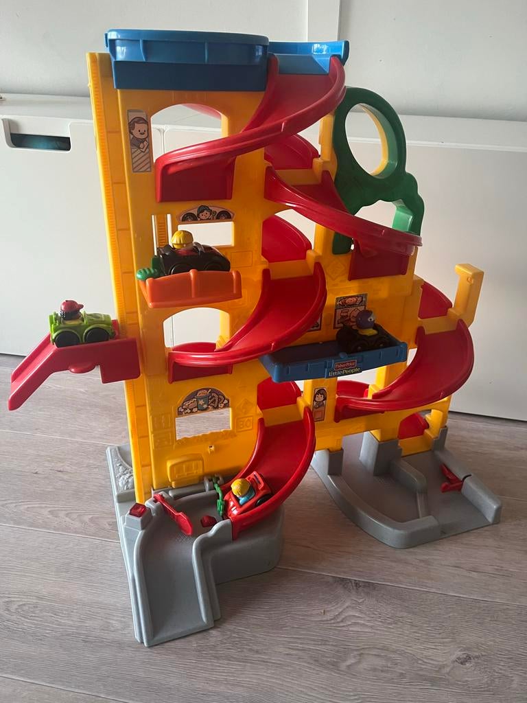 Fisher-Price Little People racebaan met 4 auto's, Handmatig, Ophalen, Overige merken, Racebaan