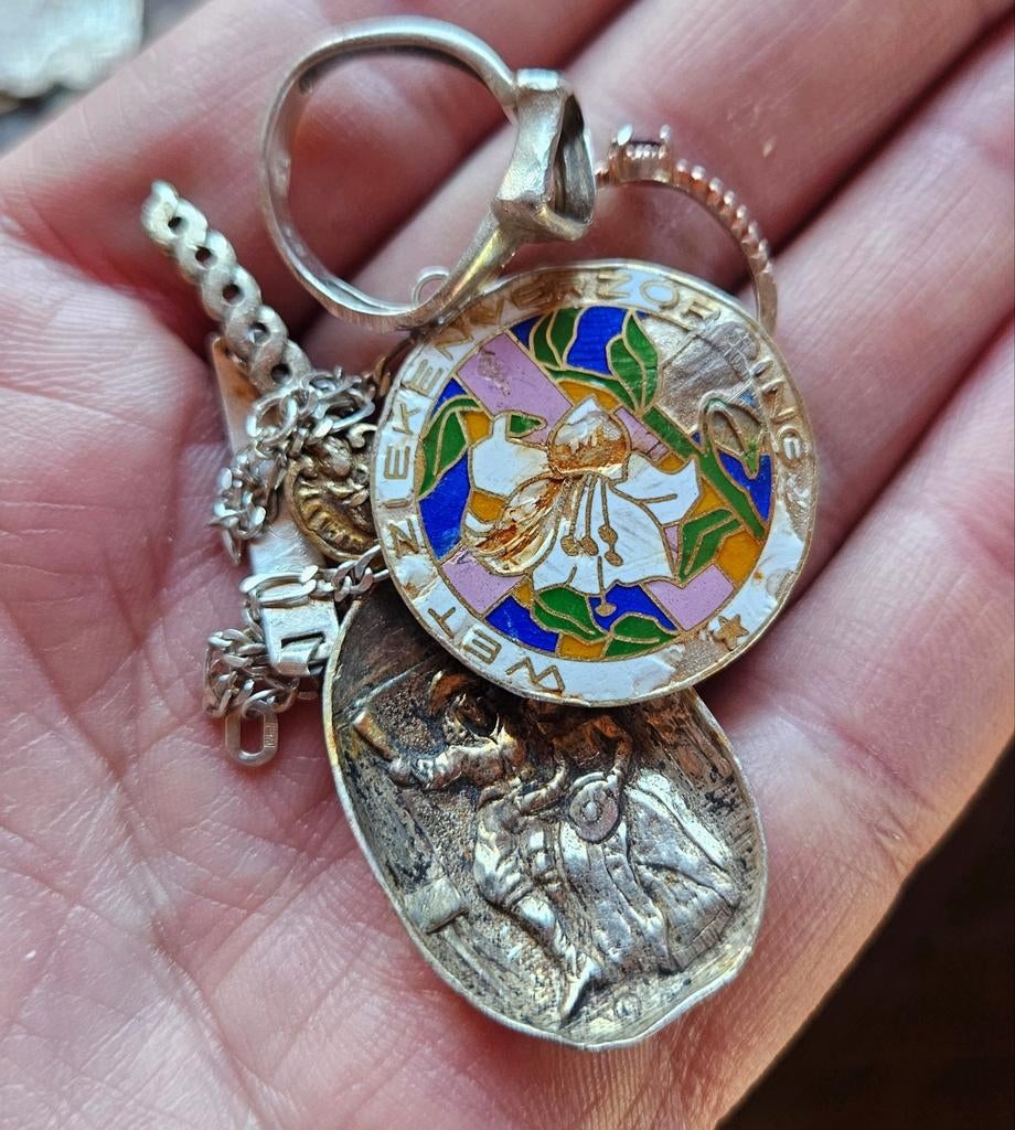 Bodemvondsten Lot Zilver Sloop Zilver, Verzenden, Zilver, Zilver