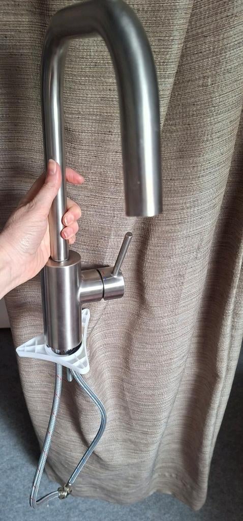 IKEA, ÄLMAREN,Keukenmengkraan, RVS kraan, keukenkraan,zilver, Doe-het-zelf en Verbouw, Sanitair, Zo goed als nieuw, Kraan, Rvs