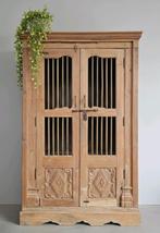 XL Antieke kasteelkast teakhout Boho vintage meidenkast kast, Ophalen of Verzenden