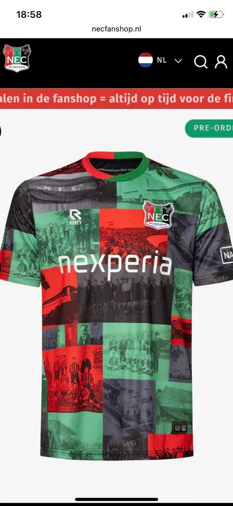 Gezocht NEC warming up shirt 5xl, Groter dan maat XL, Ophalen, Zo goed als nieuw, Shirt