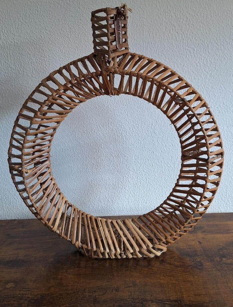 Riviera Maison vaas Rustic Rattan, Huis en Inrichting, Ophalen of Verzenden, Zo goed als nieuw, Rond, Riet