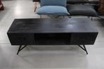 Leuk zwart tv-meubel kast dressoir Tom metaal & mangohout, 100 tot 150 cm, Nieuw, Minder dan 100 cm, 25 tot 50 cm