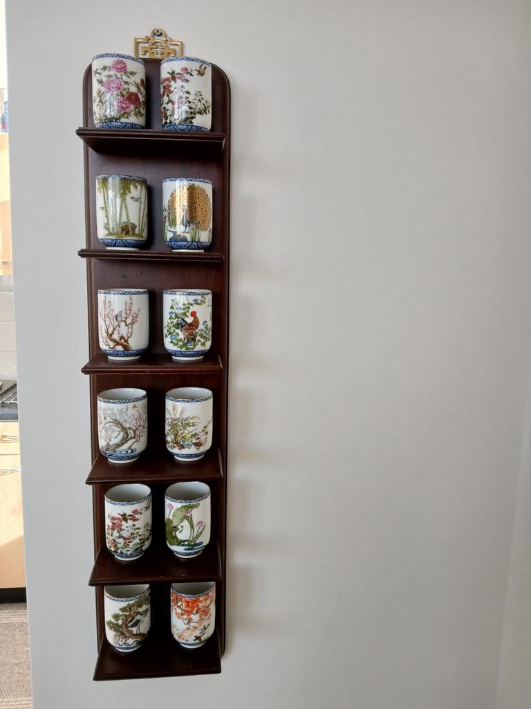 Franklin Mint Japanse Bloemen en Vogels Porseleinen Bekers, Antiek en Kunst, Antiek | Porselein, Ophalen