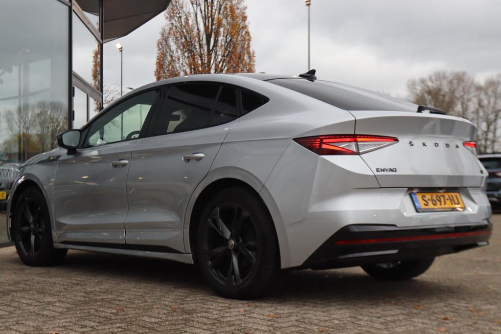 SKODA ENYAQ COUPÉ 80 RS SPORT | SOH 93% | PANO | RS ZETELS, Automaat, Gebruikt, Verwarming stoelen achter, 33 min