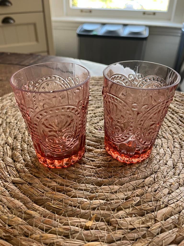 2 van Verre glazen te koop., Ophalen of Verzenden, Zo goed als nieuw