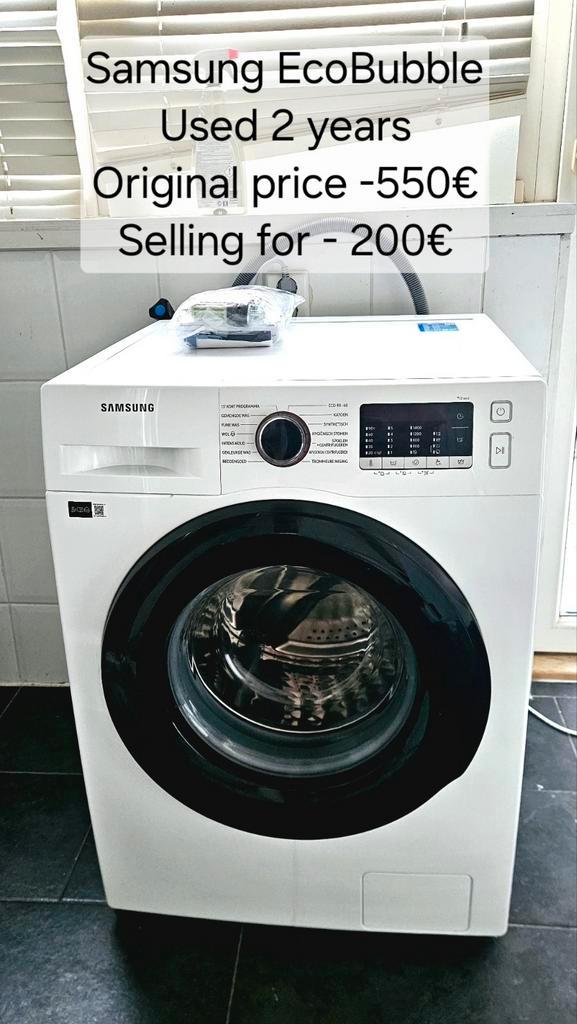 Samsung EcoBubble Wasmachine - 2 jaar gebruikt, Witgoed en Apparatuur, Wasmachines, Gebruikt, Voorlader, 10 kg of meer, 85 tot 90 cm