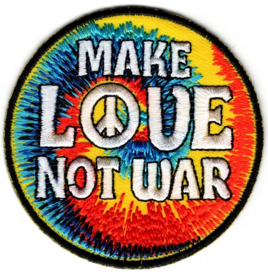 Make Love not War stoffen opstrijk patch embleem #2, Verzenden, Nieuw, Overige typen