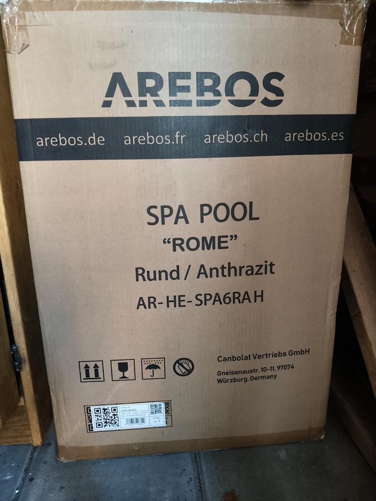 Opblaasbare Jacuzzi AREBOS 6 pers.- Nieuw, Tuin en Terras, Bubbelbaden en Hottubs, Ophalen, Zo goed als nieuw, Filter, Opblaasbaar