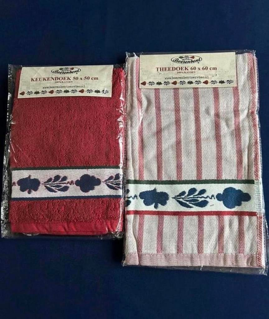 Boerenbont set : keuken en theedoek, Ophalen of Verzenden, Nieuw, Rood, Overige typen
