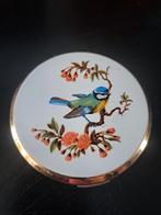 Oude geëmailleerde poederdoos vogeltje op tak, Ophalen of Verzenden