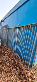 Gegalvaniseerd hekwerk 180 cm hoog, Met poort, Gebruikt, IJzer, Spijlenhekwerk