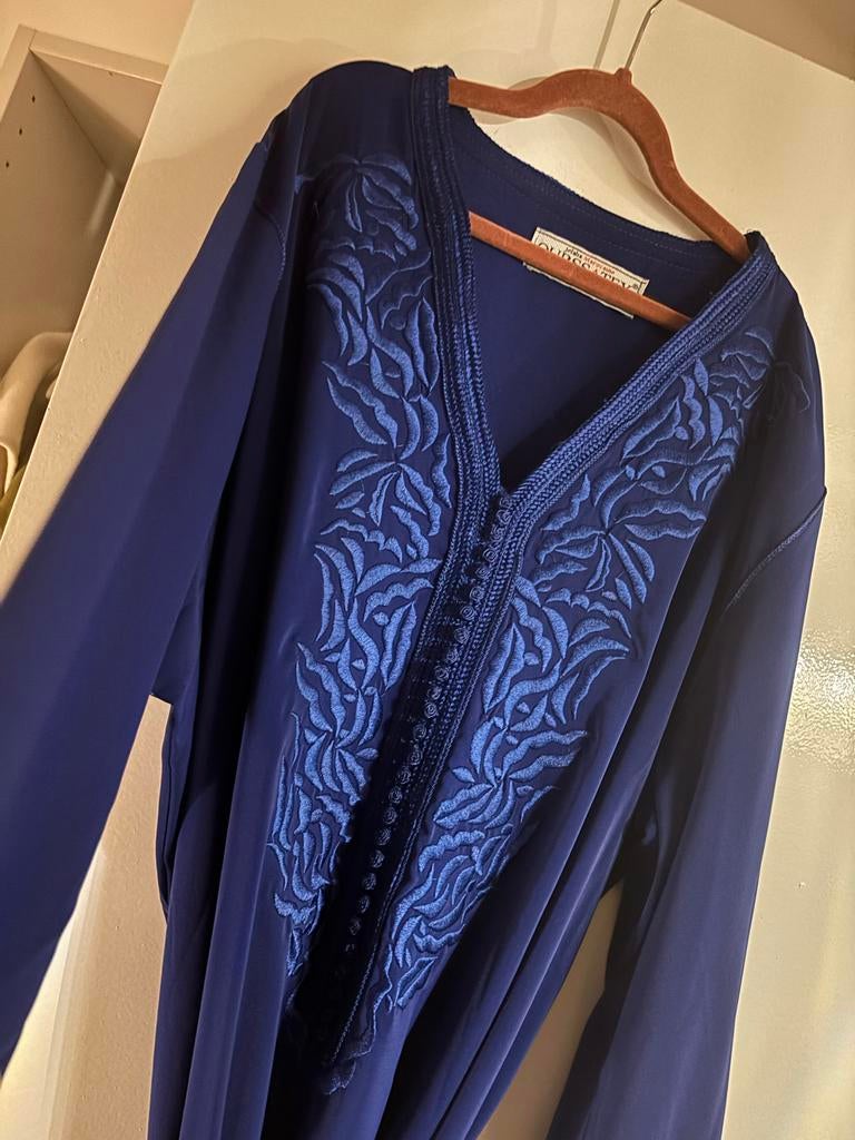 Royal Blauwe Caftan met Riem - Maat M/L, Kleding | Dames, Overige Dameskleding, Ophalen of Verzenden, Zo goed als nieuw