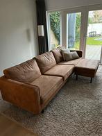 4-zitsbank met hocker cognackleur, Huis en Inrichting, Ophalen, Gebruikt