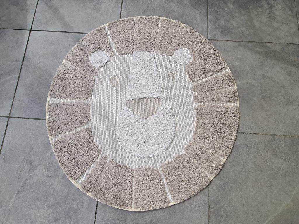 Vloerkleed Leeuw Kinderkamer 120 cm, Grijs, Ophalen of Verzenden, Zo goed als nieuw, Kinderlijk, Speels